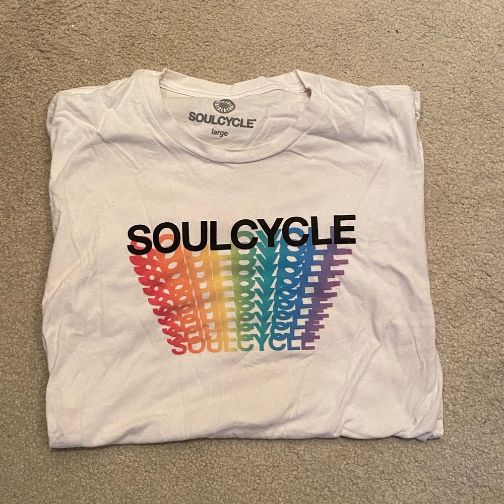 Soulcycle rainbow tee shirt size L